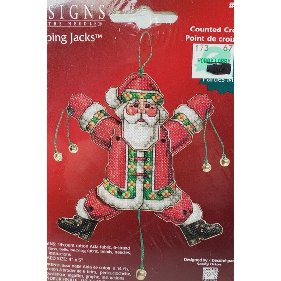 JANLYNN Cross stitch Kit "Jumping Jacks" #023-0232 Santa - Picture 3 of 14